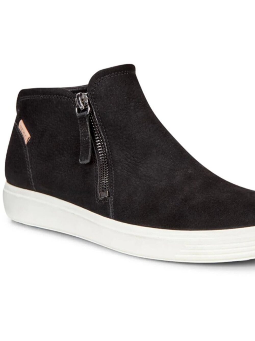 ECCO Black Suede Side Zip Low Bootie Sneakers Shoes – Wmns US 8